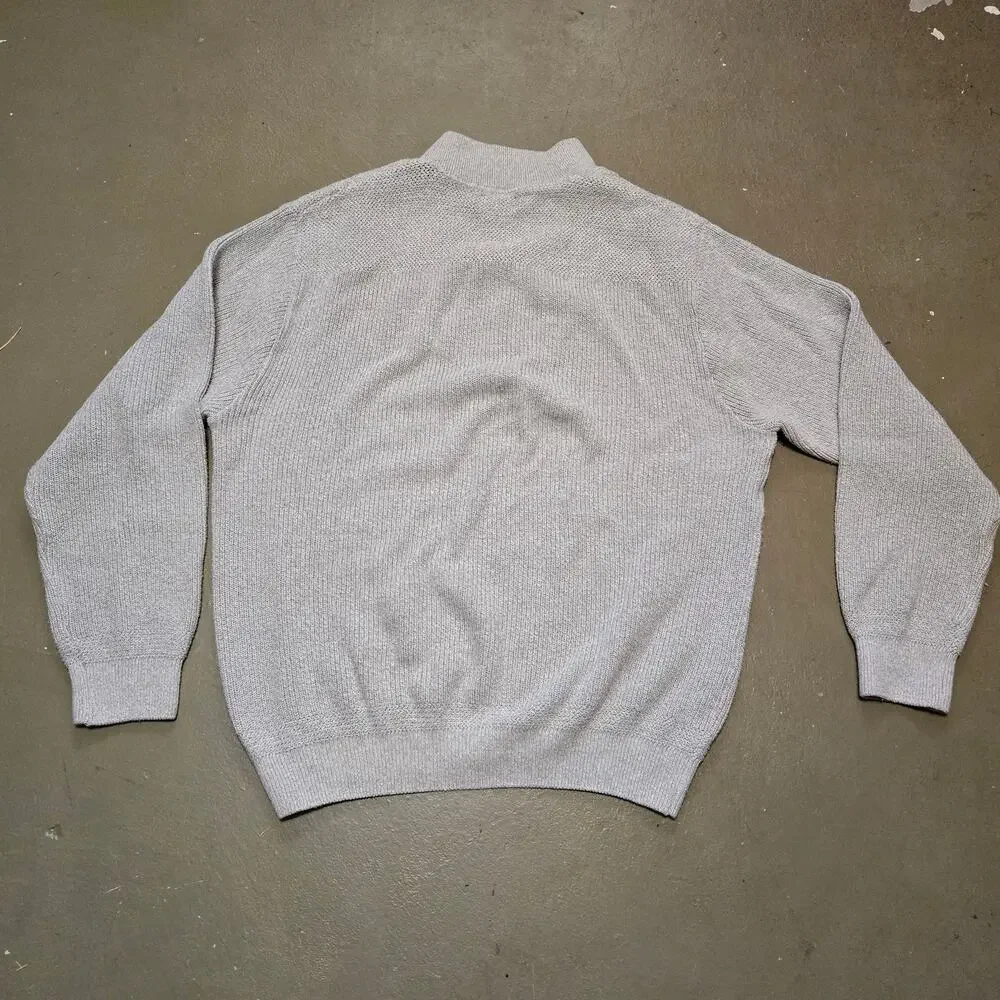 Vintage L.L.Bean Rib Knit Long Sleeve Henley Sweatshirt‎ Men's Size Large